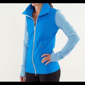Blue and White Pin Stripe Lululemon Jacket